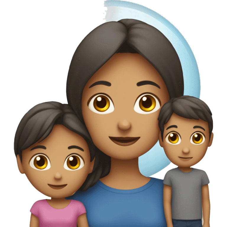 Familia de 4 personas hija y dos hijos emoji