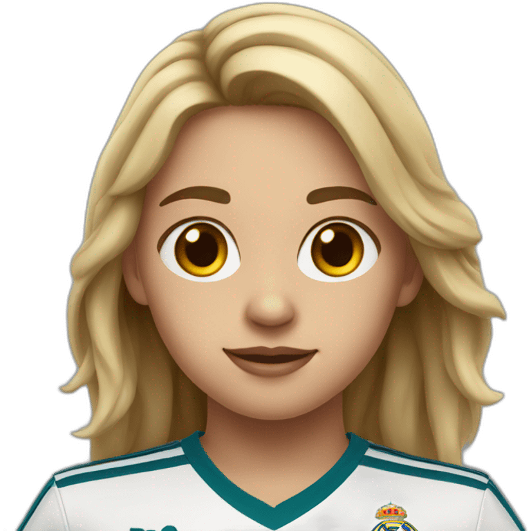 Girl in real madrid jersey emoji