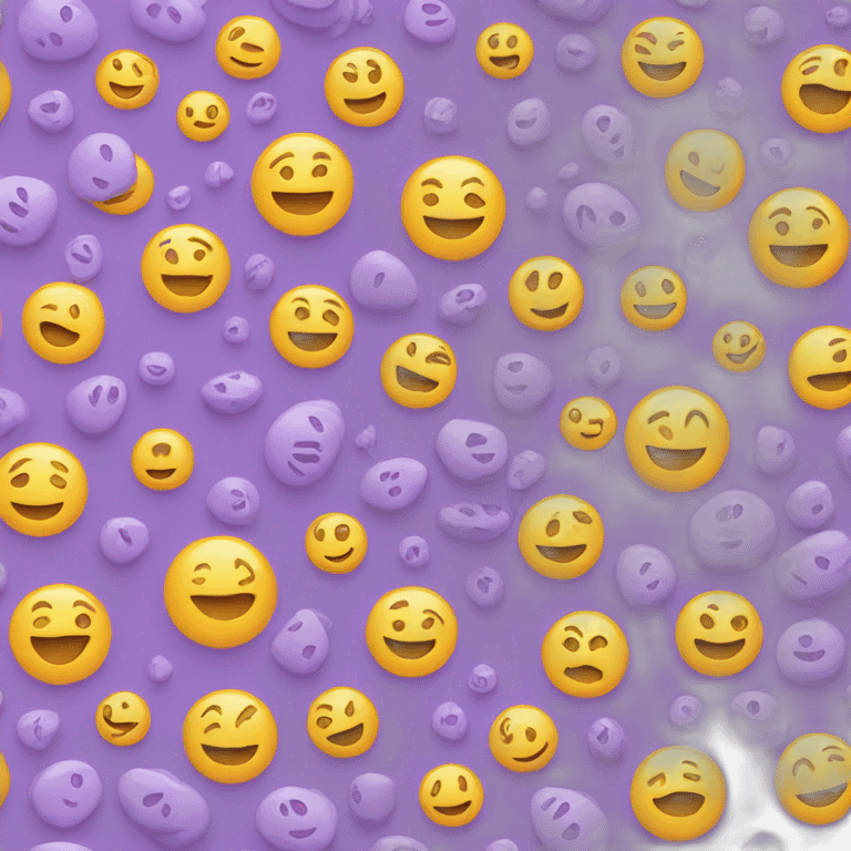 Emoji face surrounded by colour lavender  emoji