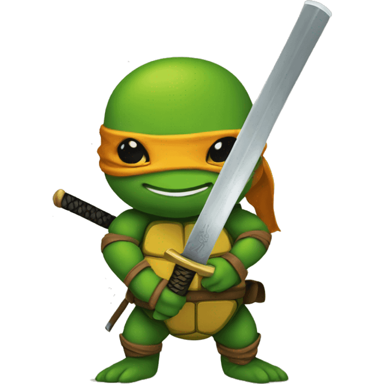 Ninja turtle with katana like kill bill emoji