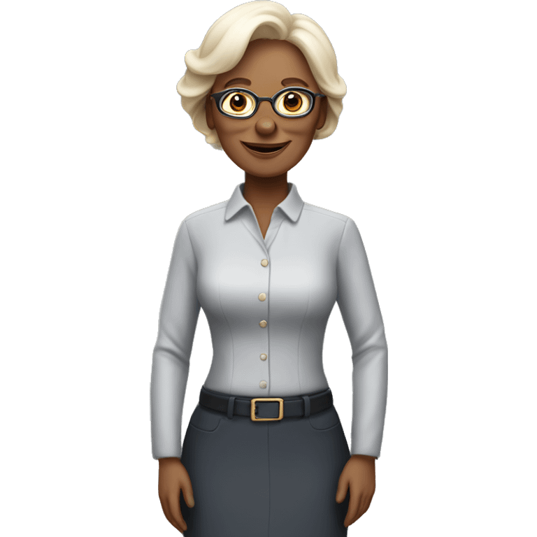 50 years old office lady with long service achievement  emoji