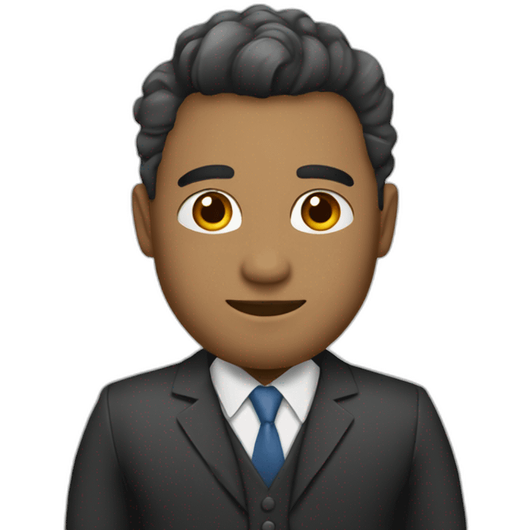 Persona con traje elegante escribiend en su rtatl emoji