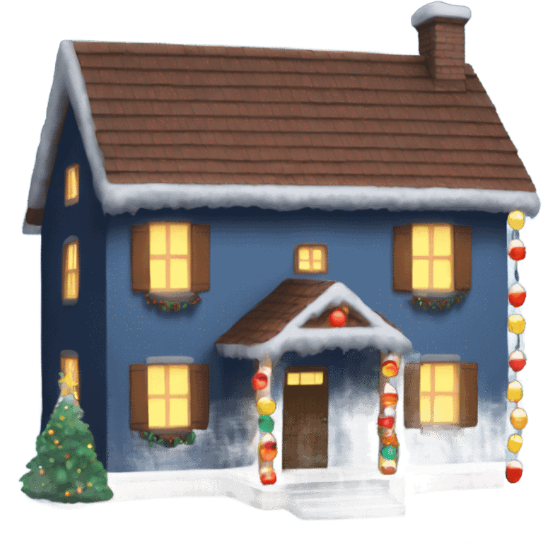 House with Christmas lights  emoji