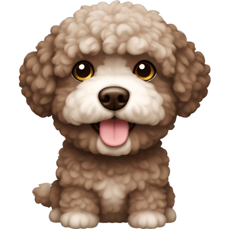 Poochon dog dark brown  emoji