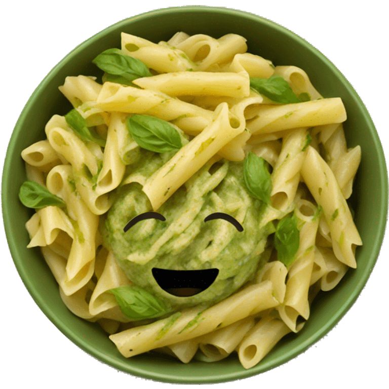 Pesto pasta in a bowl  emoji