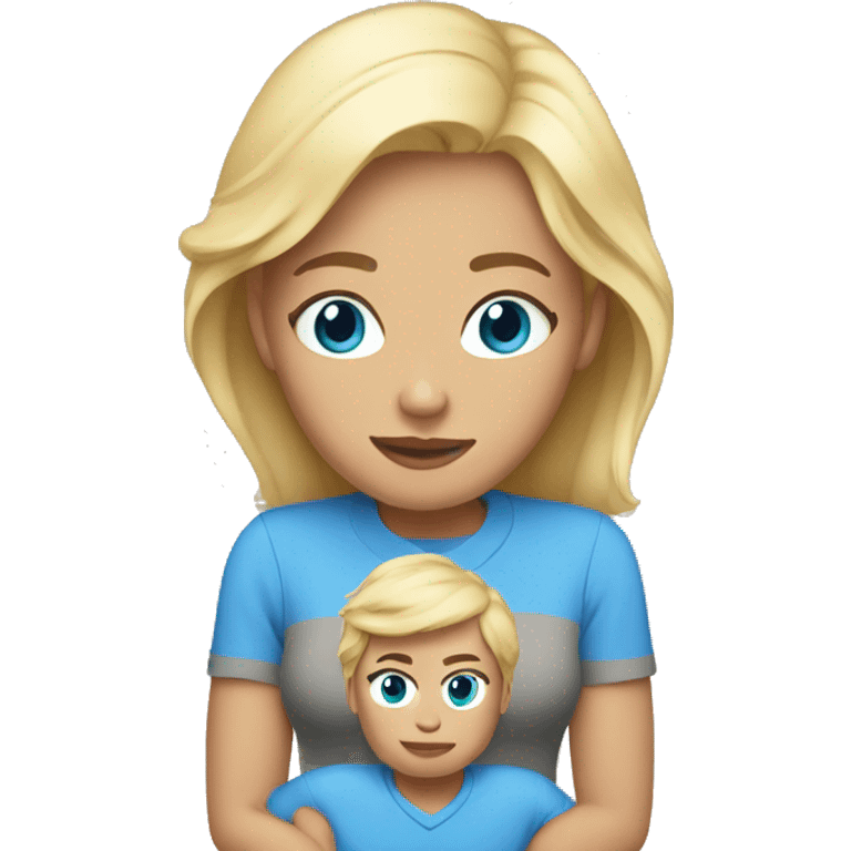 mother and son blonde hair blue eye version emoji