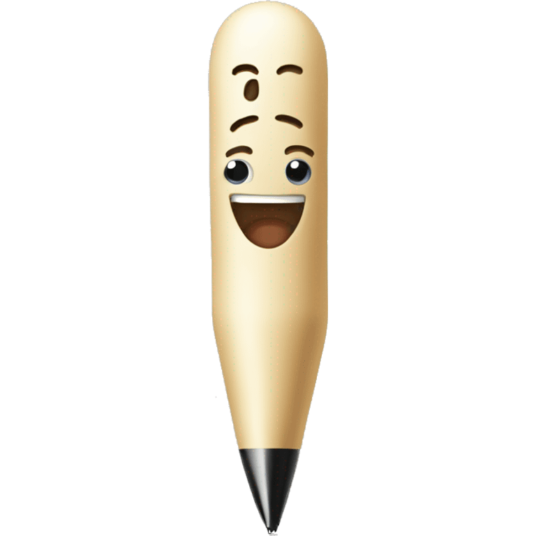 Calligraphic pen with happy face emoji