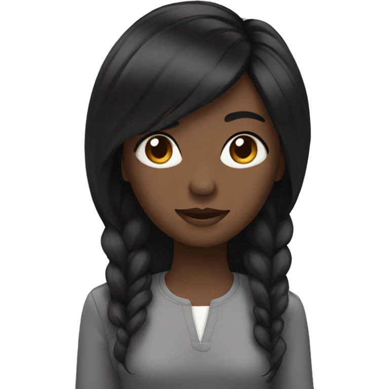 Black hair girl emoji