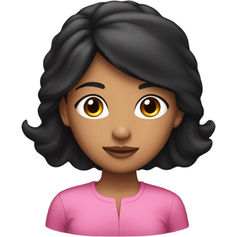 Tan skin girl with black hair in pink outfit emoji