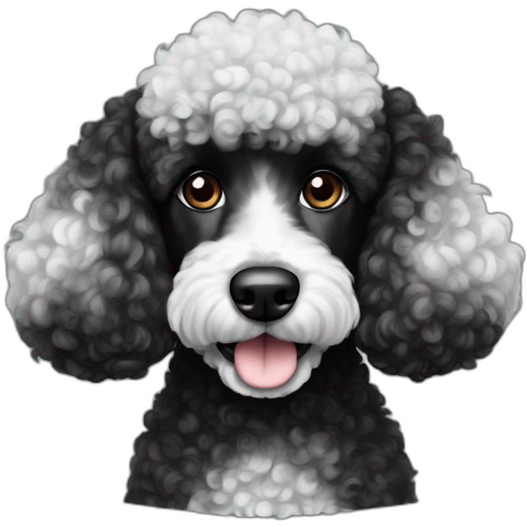 black with small white patches poodle emoji