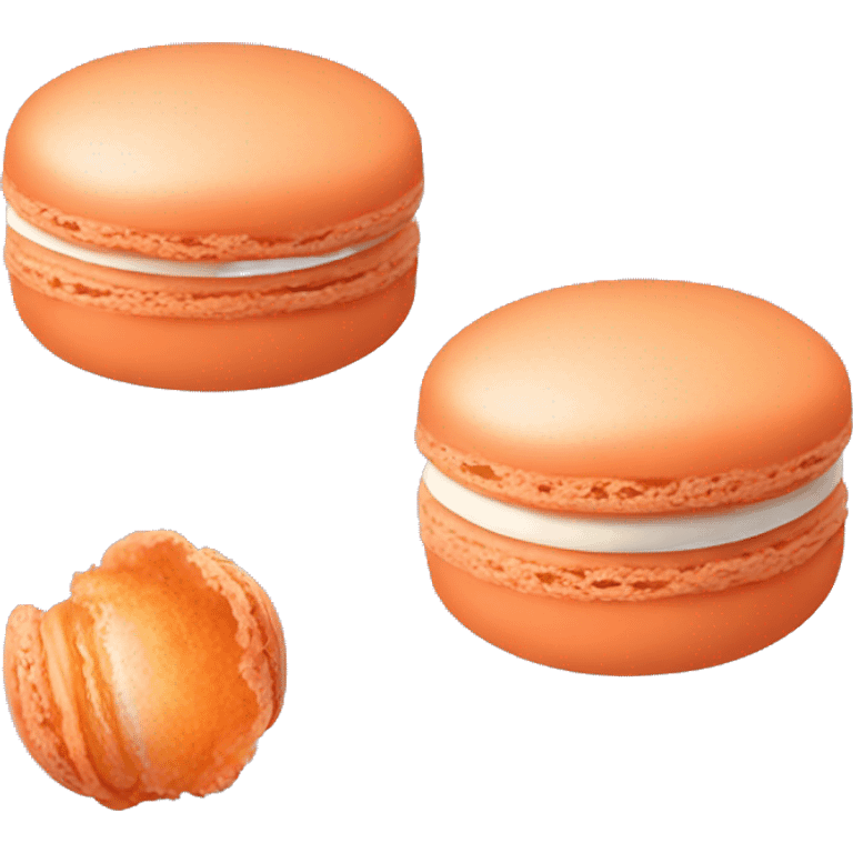 Realistic pastel orange macaroon emoji