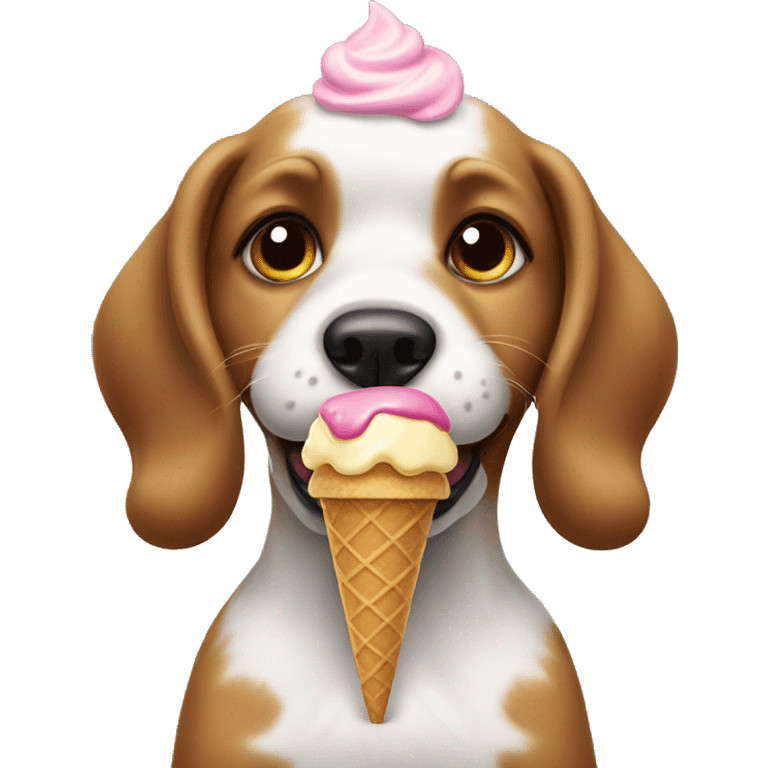 Dog eat ice cream emoji