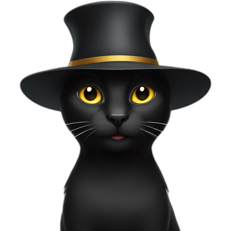 a black cat in a hat emoji