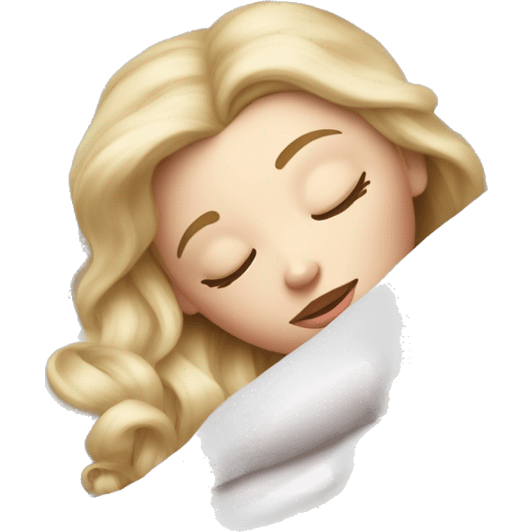 sleeping beauty blonde white girl with a silk pillow emoji