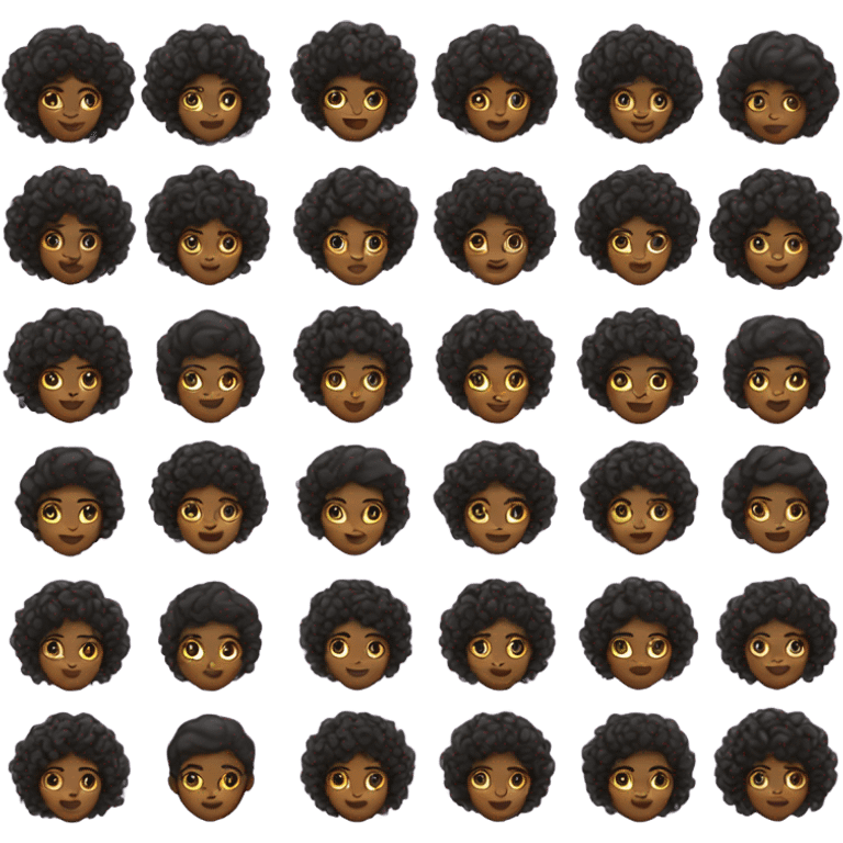 Black girl with curly hair  emoji