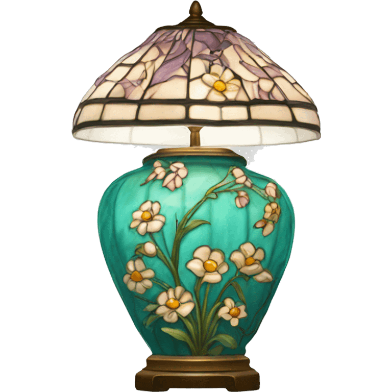 Tiffany lamp with flowers emoji