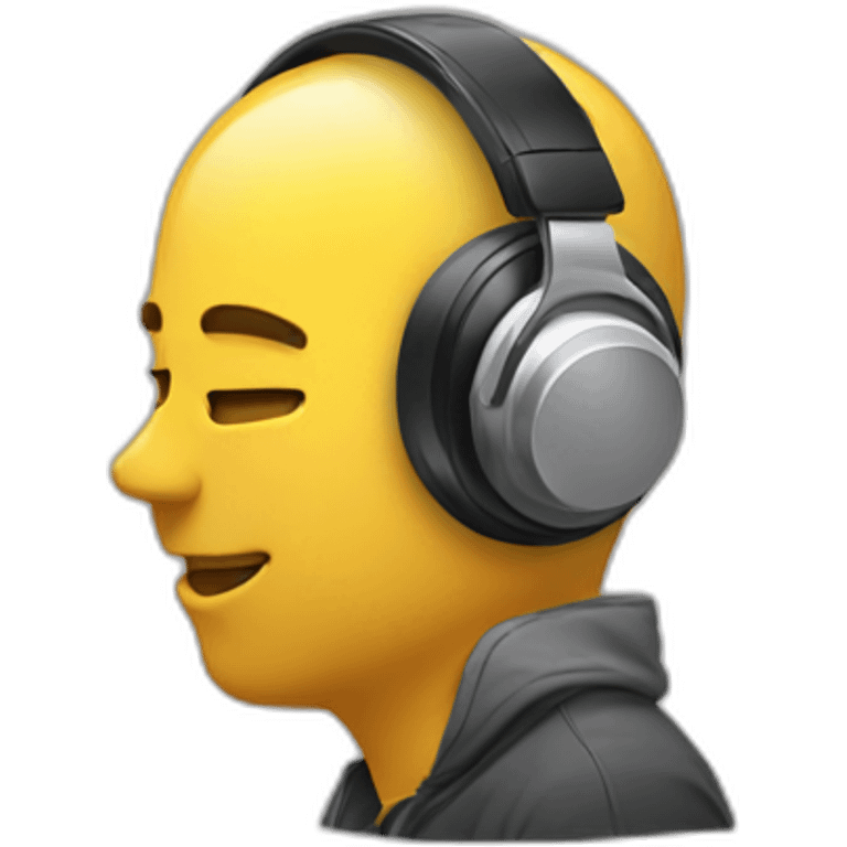 Head with headphones enjoys music emoji