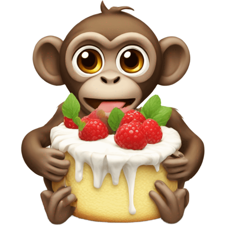 monkey eating pavlova emoji