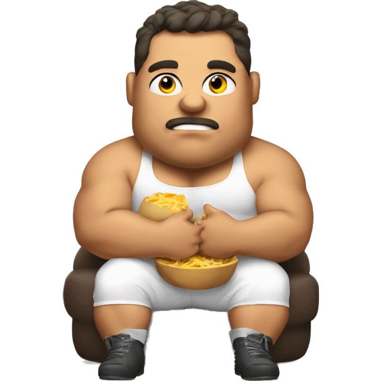 fat Bodybuilder eating emoji