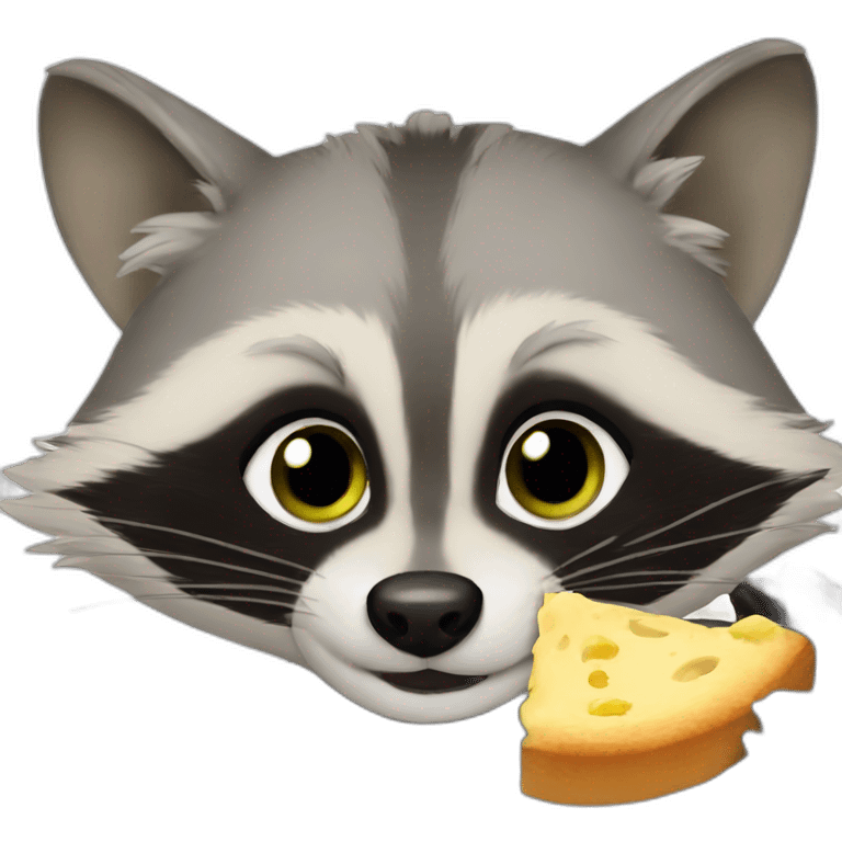 A raccoon eating m emoji