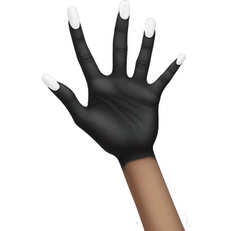 White hand, painted black nails emoji