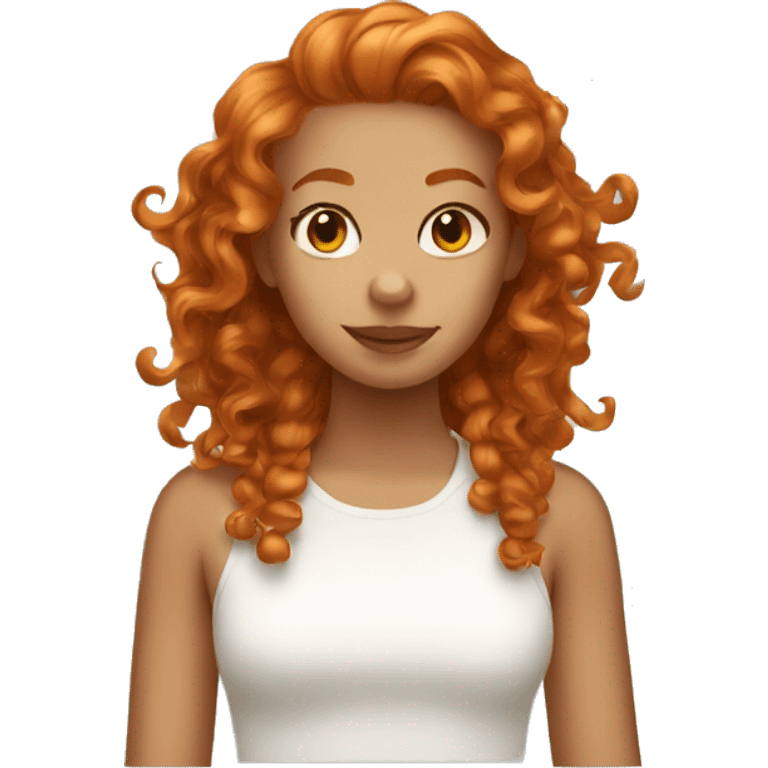 Ginger Girl with curls emoji