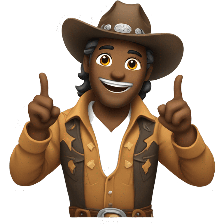 A happy cowboy with the good actitude emoji