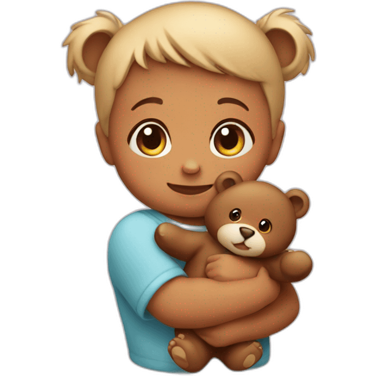 Baby holding a bear emoji