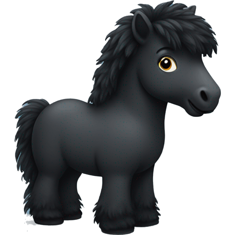 Two black fluffy ponies emoji