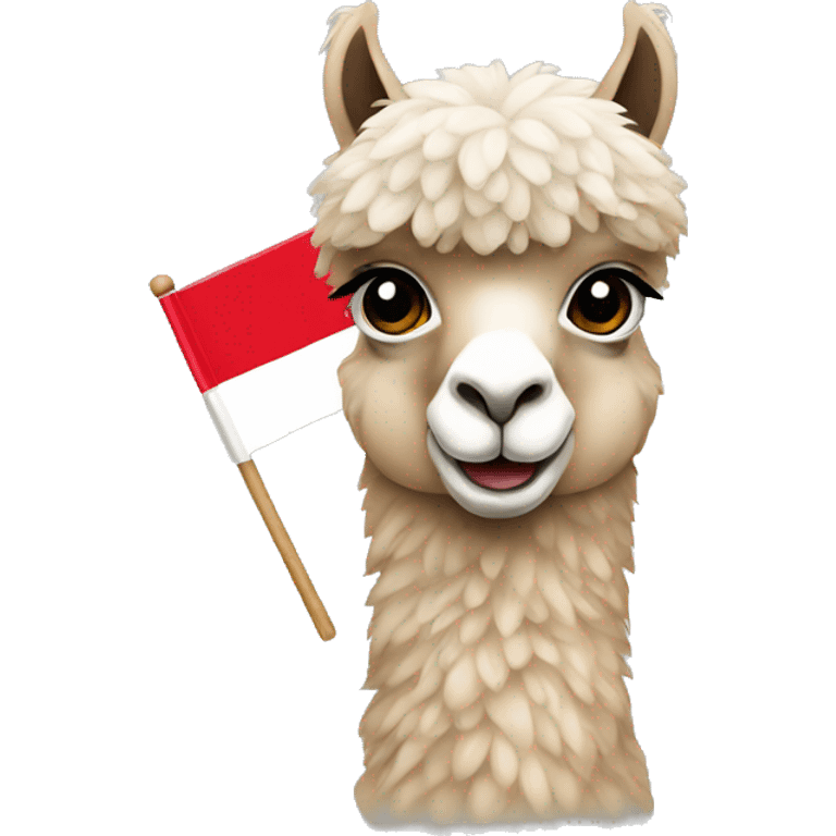 alpaca with peru flag emoji