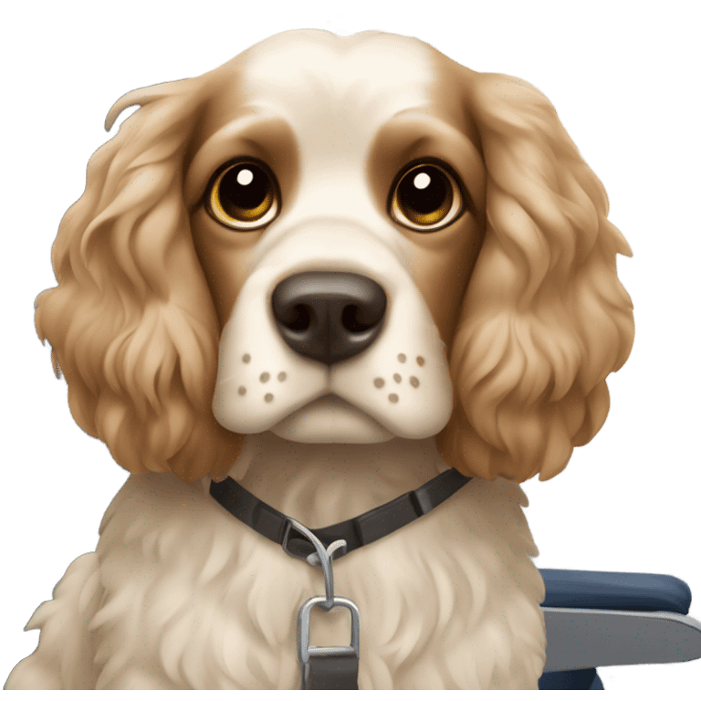 A cocker spaniel on a airplane  emoji