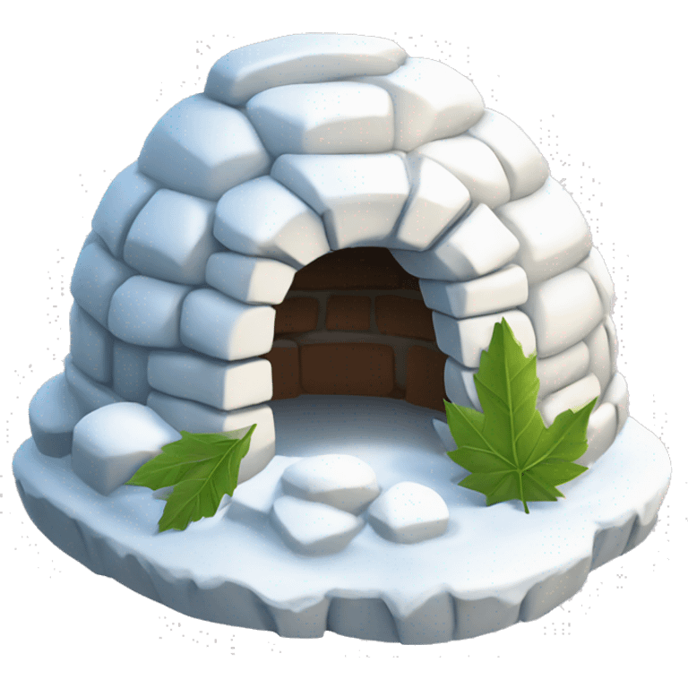 igloo with leafs emoji