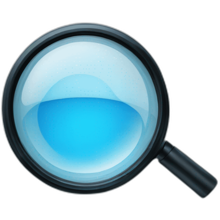 Magnifier blue with letter W emoji