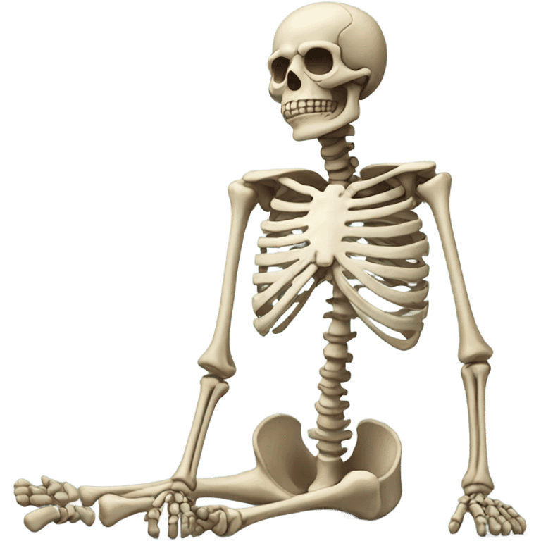 Skeleton with late emoji