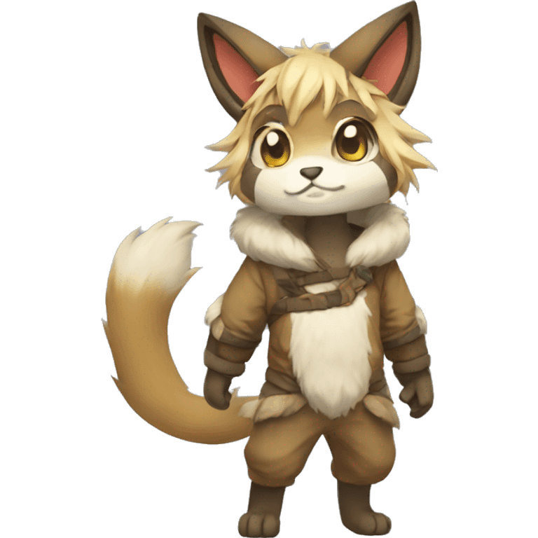 Kemono-style, Chibi, Anthro-Fur-Sona-Fakémon, clothing, Full Body emoji