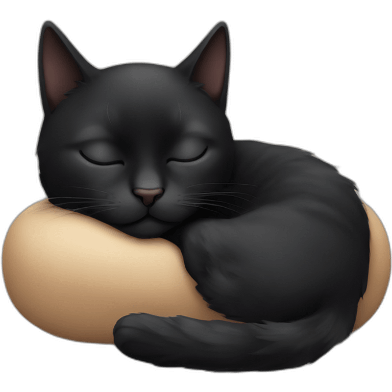 black cat sleeping emoji