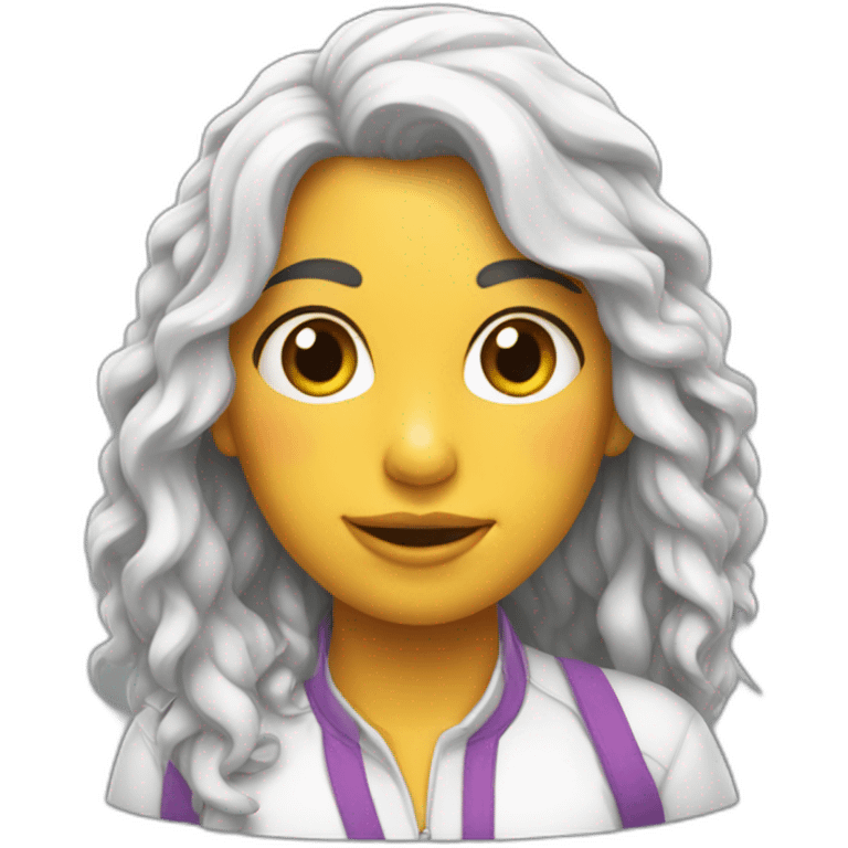 chica  blanca pelo recogido  emoji