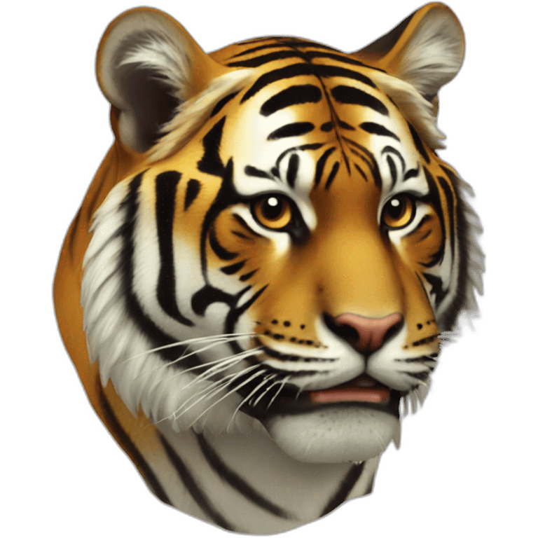 Tigre levantando pesas emoji