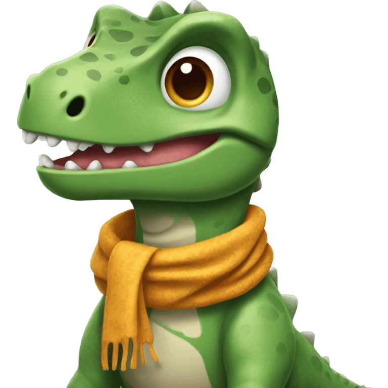 Dinosaurio con bufanda emoji