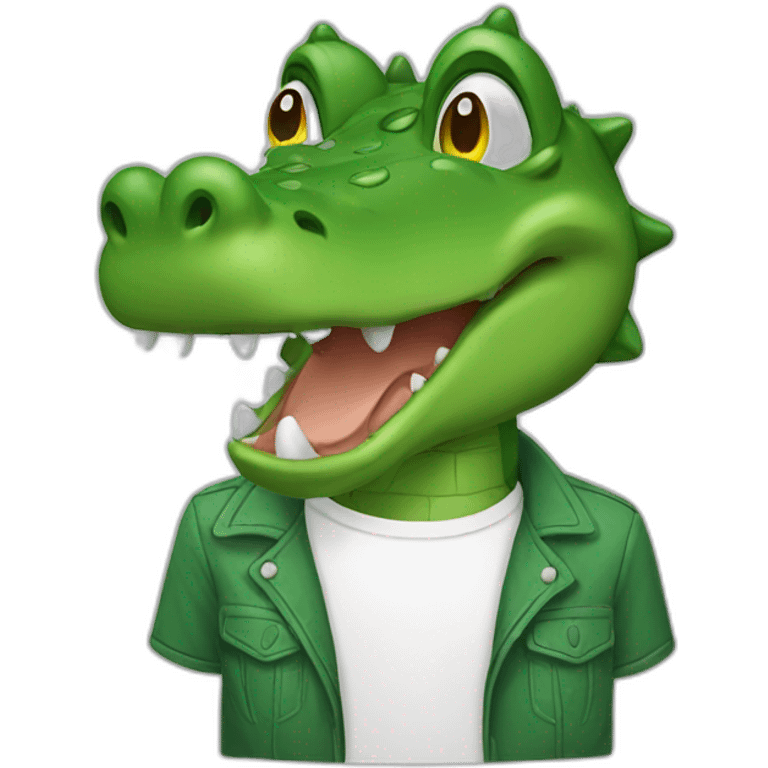 Alligator with t-shirt emoji