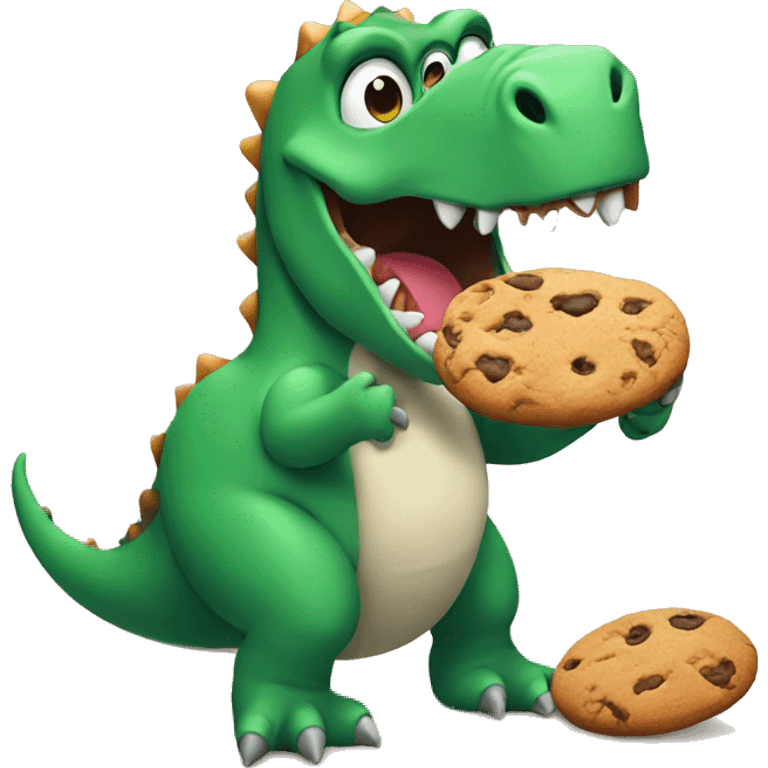 Dinosaur eating a cookie  emoji