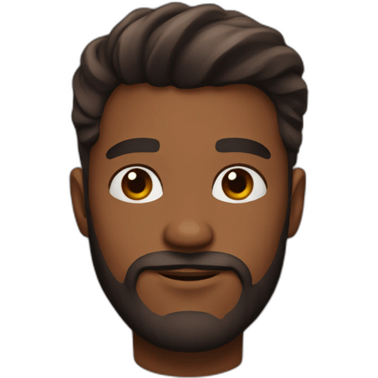 25 year old with a beard and a brown skin emoji