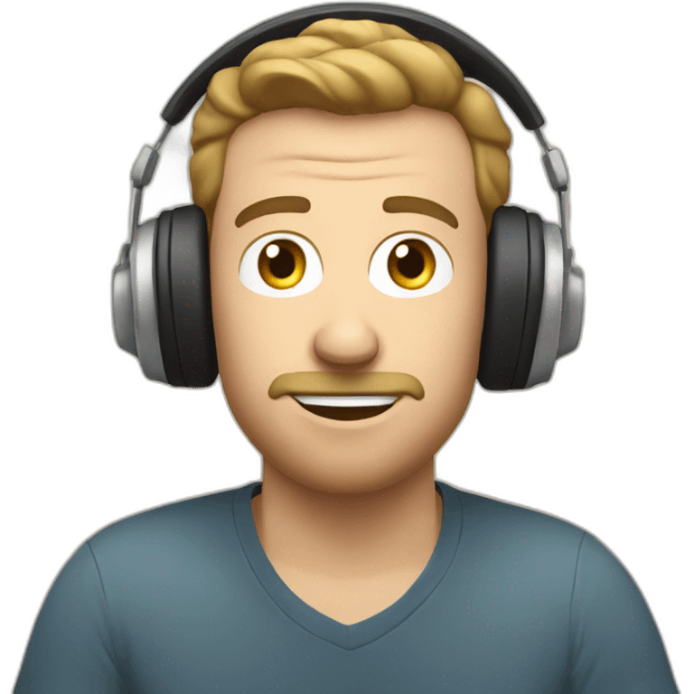 white guy recording a podcast emoji