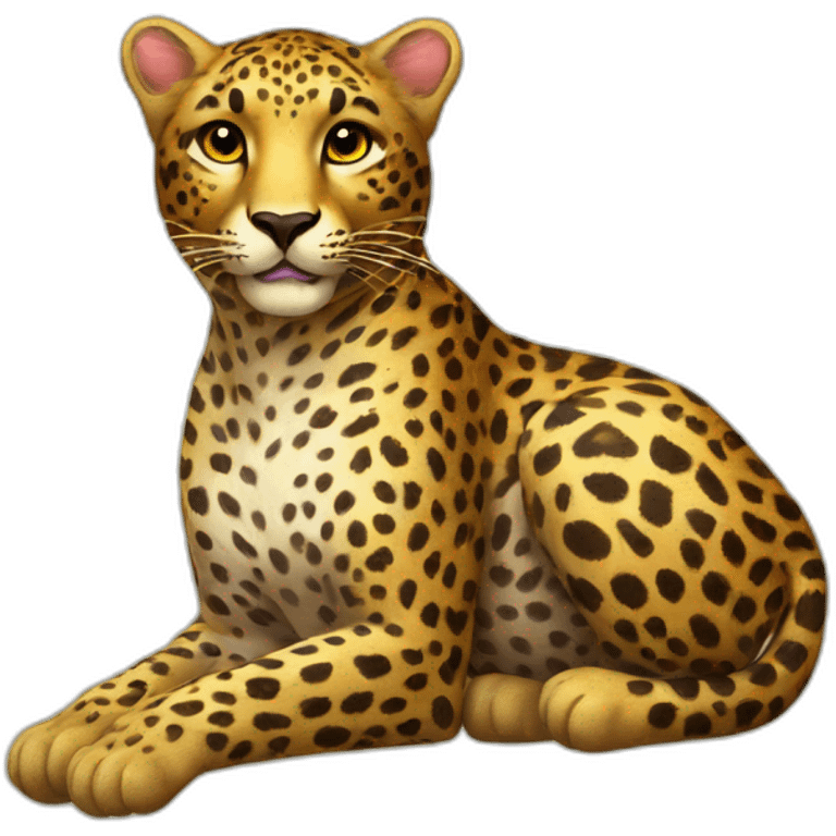 pin-up leopard emoji