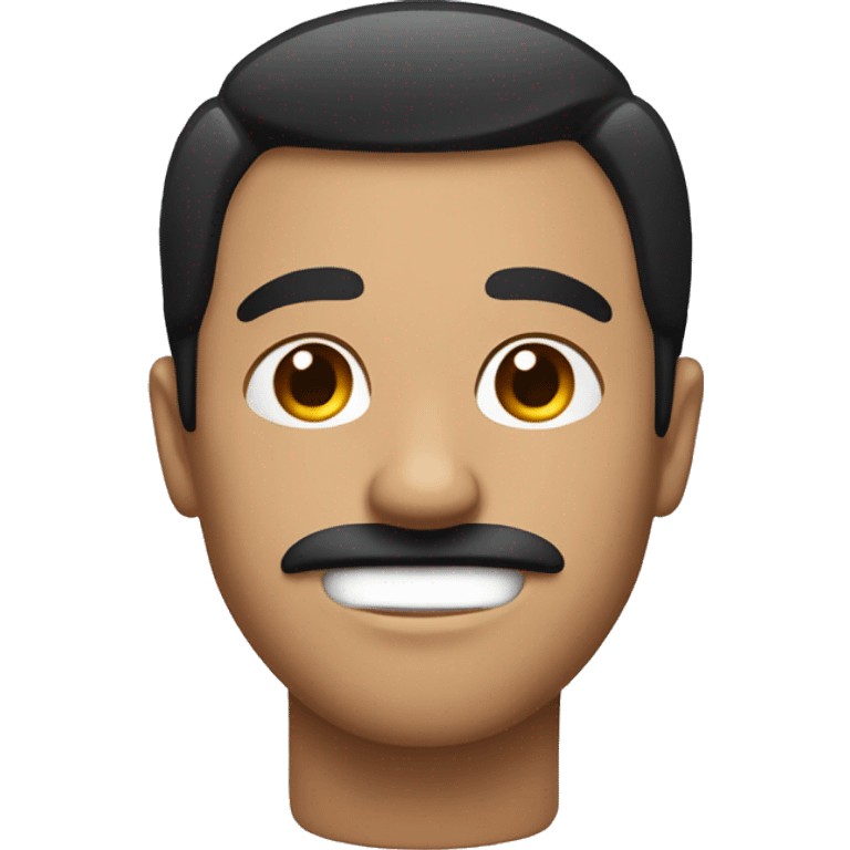 man with short black hair and a really small mustache above his mouth  emoji