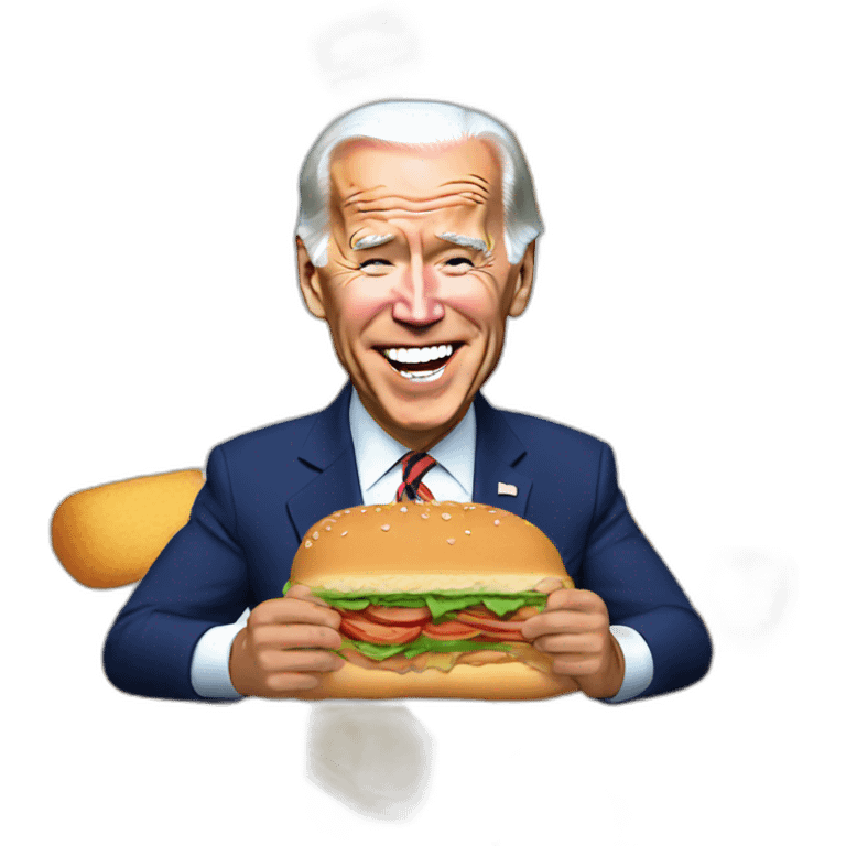 Joe Biden eating a sandwhich emoji