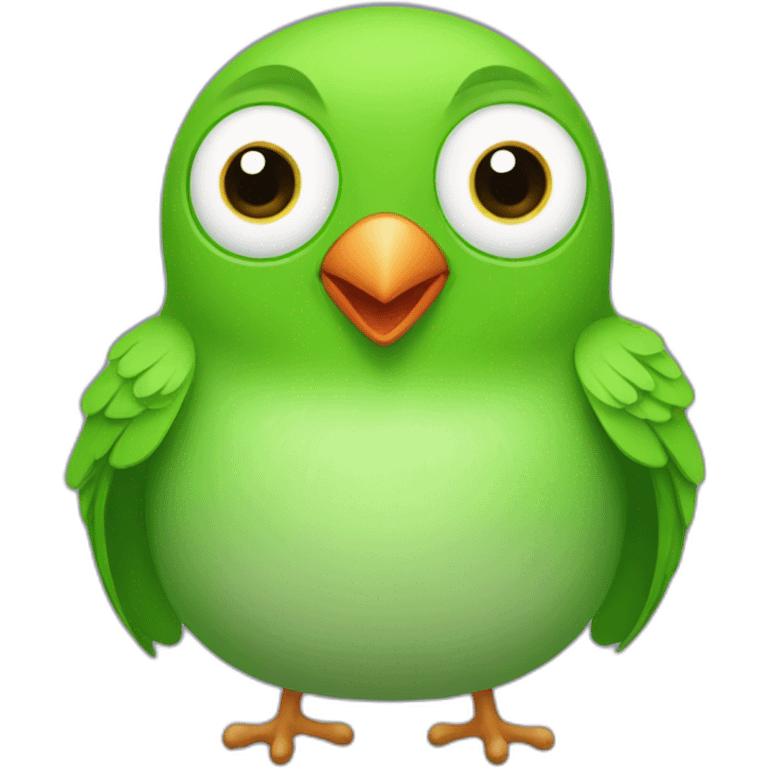 Duolingo bird super fat green emoji