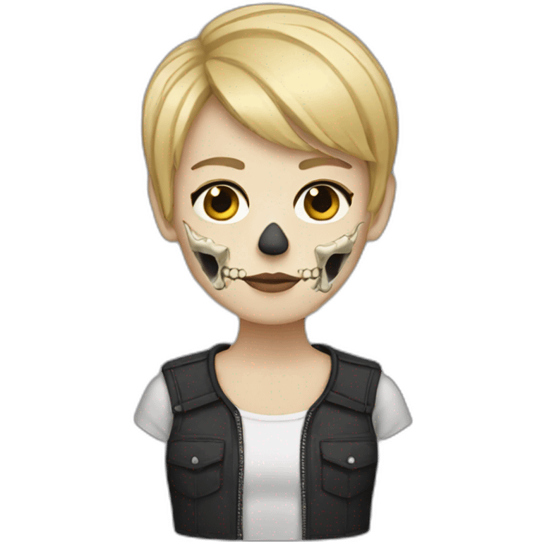 Skull-blond-shorthair emoji