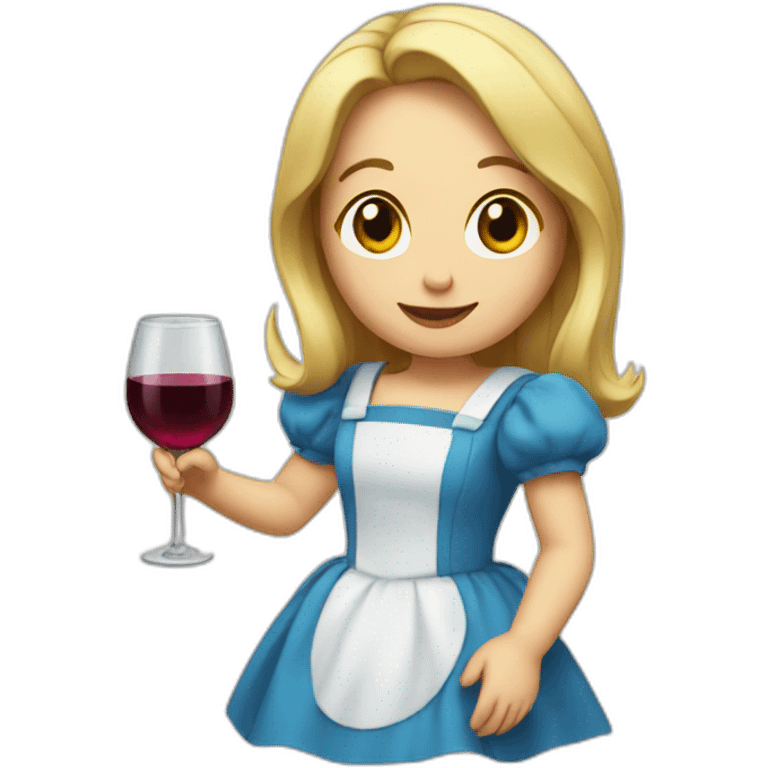 Alice drink wine emoji