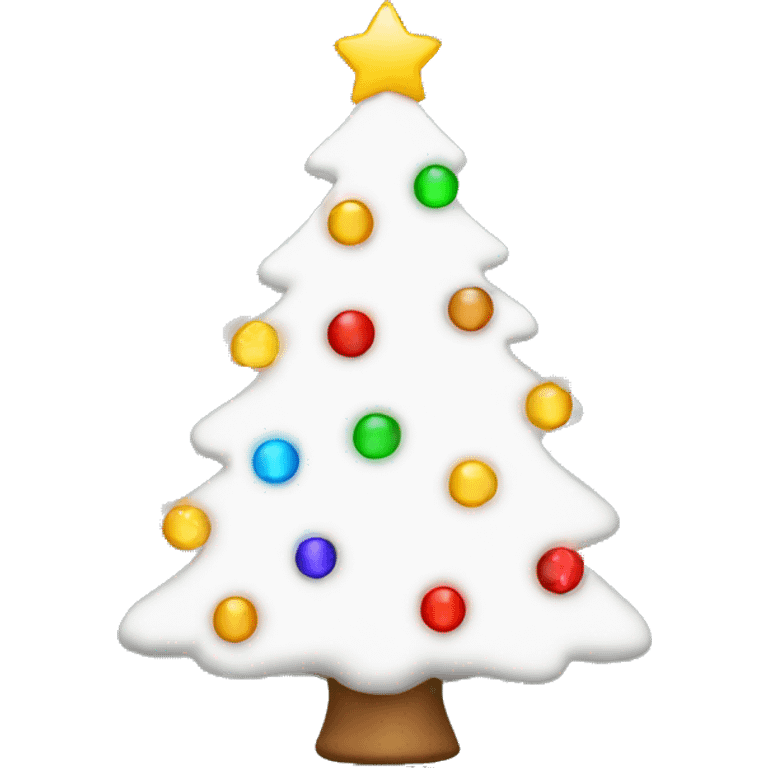 white christmas tree with christmas lights emoji